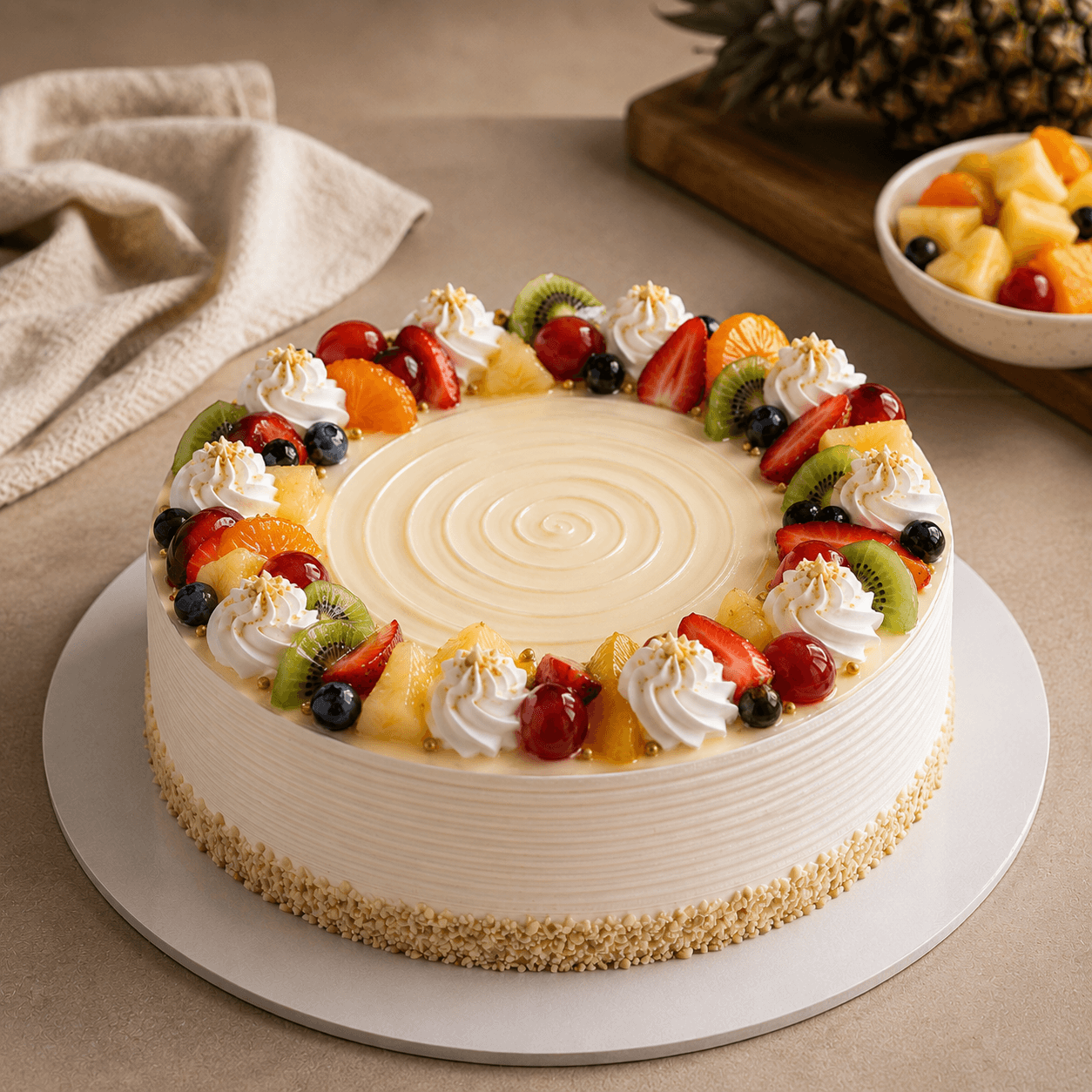 Fresh Fruit Carnival Cake