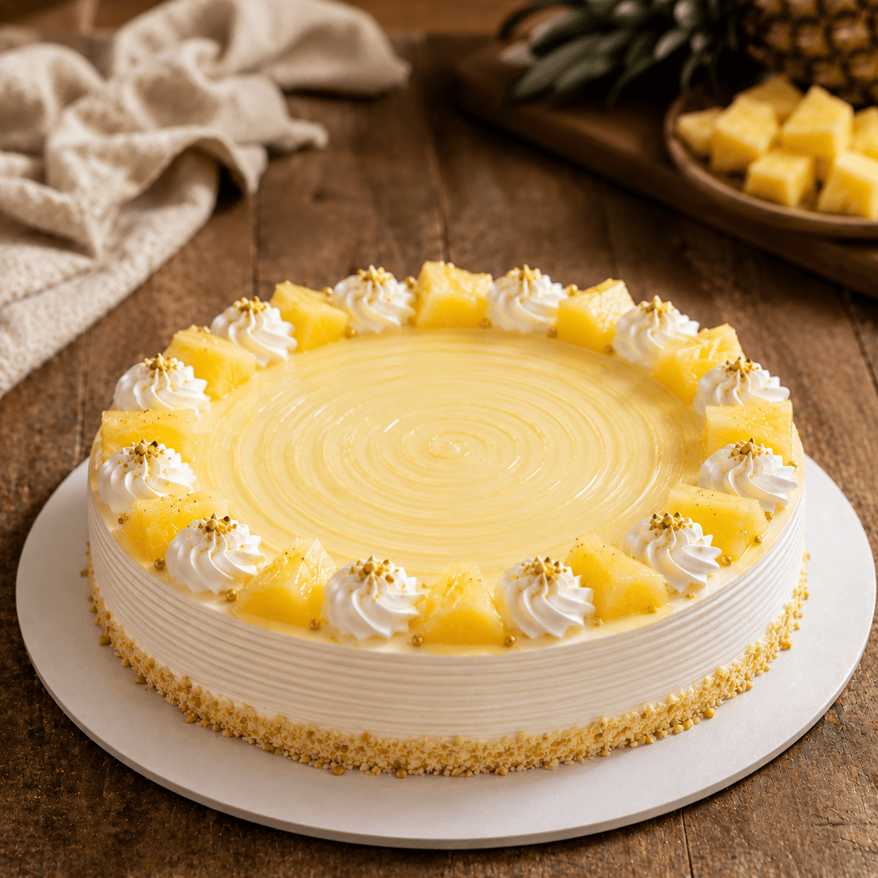 Tropical Pineapple Cream Cake