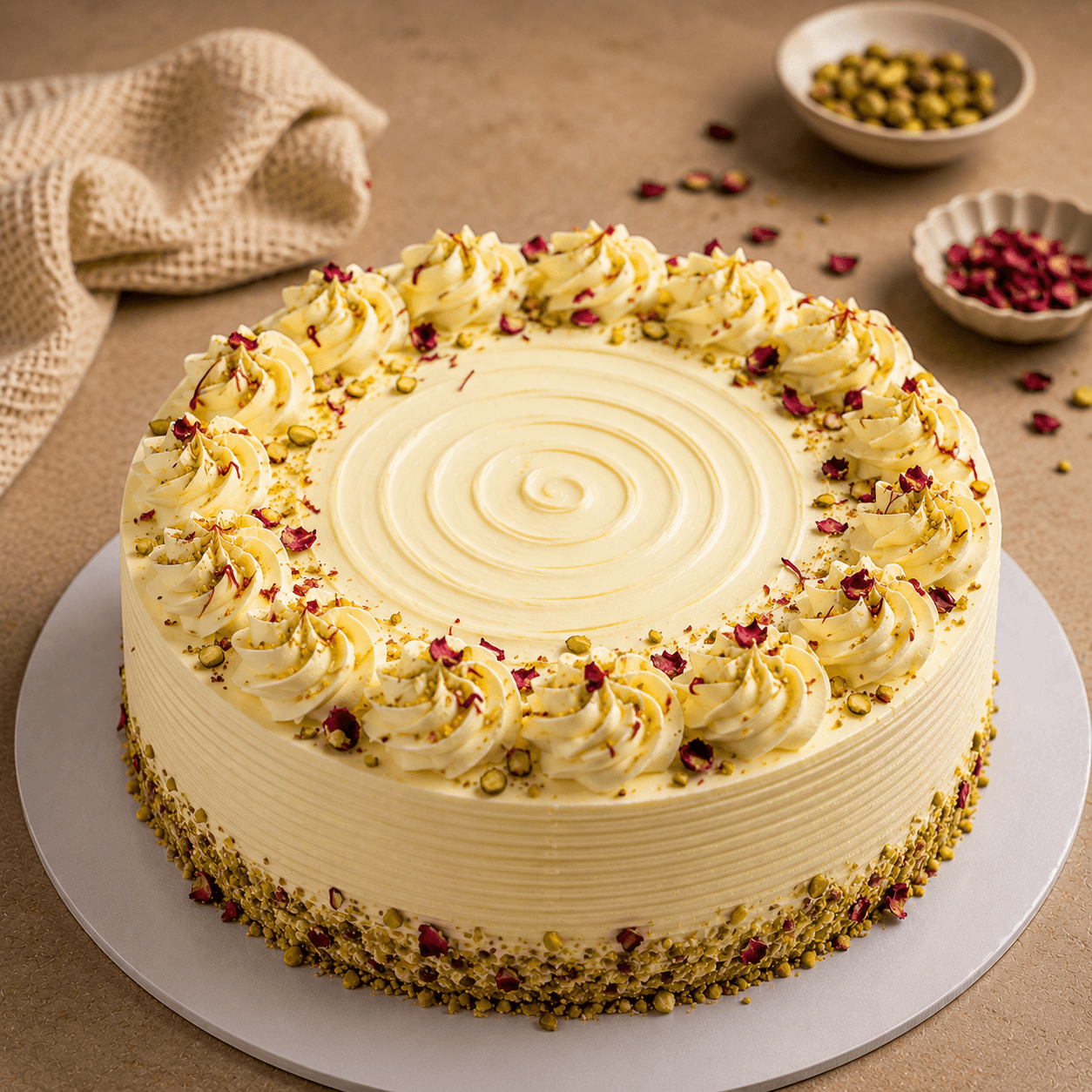 Rasmalai Pistachio Rose Cake